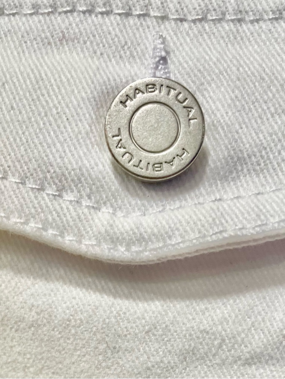 Habitual White Denim Dress Button Front Casual Chic Size Medium - Picture 6 of 9